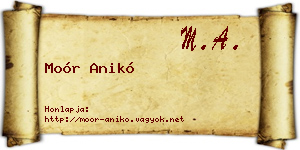 Moór Anikó névjegykártya
